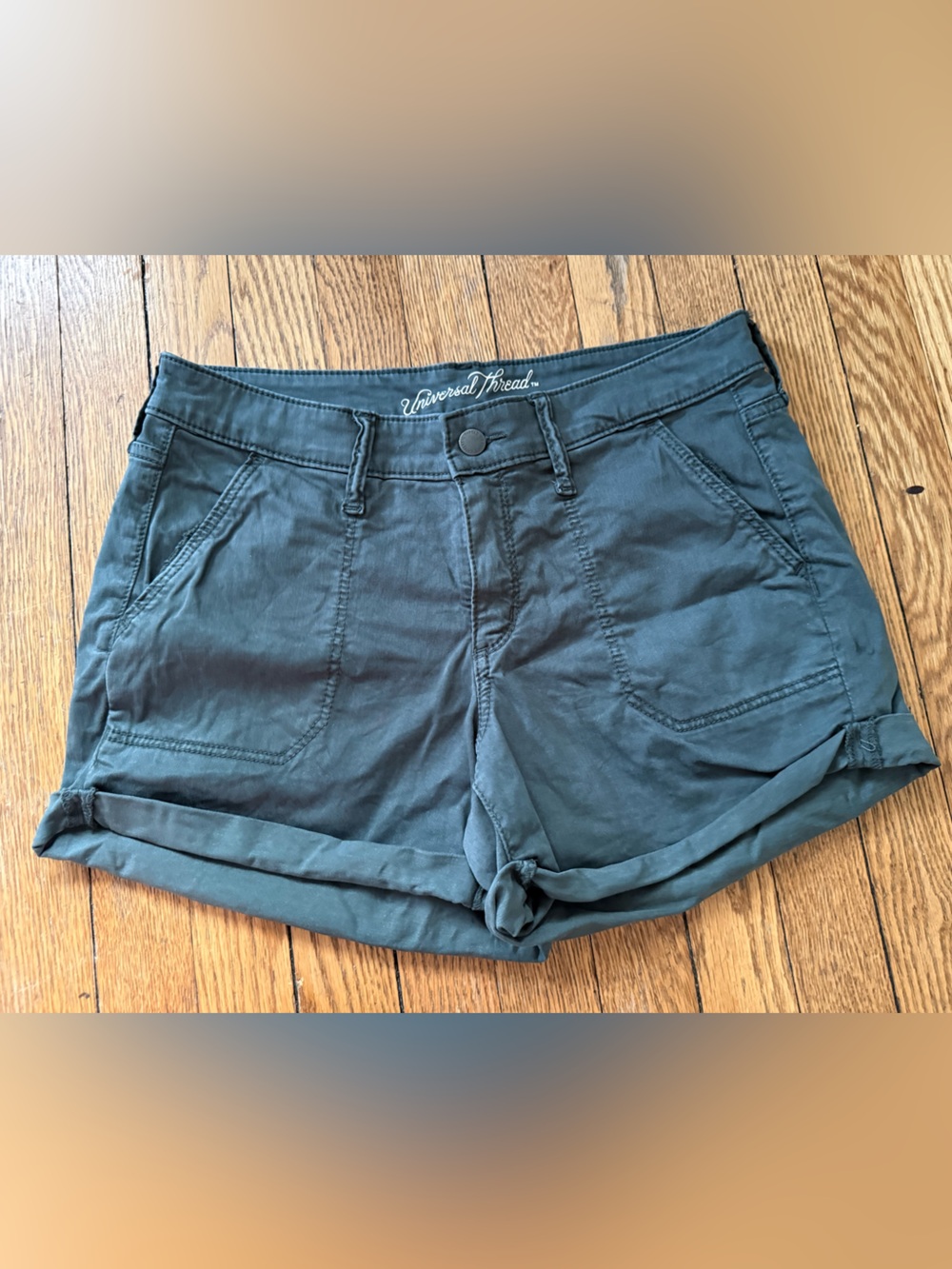 Universal Thread Olive Green Roll Cuff Utility Shorts - Size 28